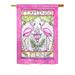 Bay Isle Home™ Tejeda Flamingo Fun 2-Sided Polyester House Flag Metal in Green/Pink/Yellow | 40 H x 28 W in | Wayfair