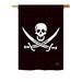 Breakwater Bay Kingsview Calico Jack Rackham 2-Sided Polyester House Flag Metal in Black/White | 40 H x 28 W in | Wayfair