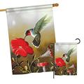 August Grove® Freea Ruby Hummingbird Friends Birds 2-Sided Polyester 40 x 28 in. Garden Flag in Gray | 40 H x 28 W in | Wayfair