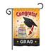 The Holiday Aisle® Thorfast Congrats Grad 2-Sided Polyester House Flag in Orange/Black/Brown | 18.5 H x 13 W in | Wayfair