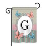 House of Hampton® Shellman Butterflies Monogram 2-Sided Polyester House/Garden Flag in Brown | 18.5 H x 13 W in | Wayfair