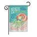 Highland Dunes Ramos Octopus Good Vibes Coastal 2-Sided Polyester Garden Flag Metal in Blue/Orange | 40 H x 28 W in | Wayfair