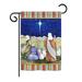 The Holiday Aisle® Hagia Christmas in Bethlehem Winter 2-Sided 19 x 13 in. Garden Flag, Polyester in Gray/Blue | 18.5 H x 13 W in | Wayfair