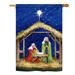 The Holiday Aisle® Cardew Nativity of Jesus Winter 2-Sided Polyester 40 x 28 in. House Flag in Blue/Brown | 40 H x 28 W in | Wayfair