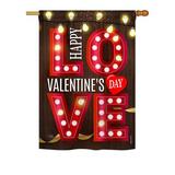The Holiday Aisle® Perilla 2 Piece Lightful Valentine Love Spring Valentines Impressions Decorative Vertical 2-Sided Flag Set in Black/Red | Wayfair