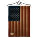 The Holiday Aisle® Norazn American Burlap 2-Sided Burlap 19 x 13 in. Garden Flag in Black/Brown/Red | 18.5 H x 13 W x 1 D in | Wayfair