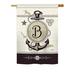 Breakwater Bay Kinnear Nautical Monogram 2-Sided Polyester 18.5 x 13 in. House Flag in Black | 18.5 H x 13 W in | Wayfair