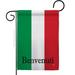 Trinx Italy Benvenuti - Impressions Decorative 2-Sided 18.5 x 18.5 in. Polyester Garden Flag in Gray/Green/Red | 18.5 H x 13 W in | Wayfair
