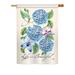 August Grove® Cheramie Life is Beautiful Hydrangeas 2-Sided Polyester House Flag Metal in Blue/Green/Pink | 40 H x 28 W in | Wayfair