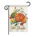 The Holiday Aisle® Hovhannes Suzani Give Thanks Fall 2-Sided Polyester 18.5 x 13 in. Garden Flag in Green/Orange | 18.5 H x 13 W in | Wayfair