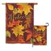 The Holiday Aisle® Mannheim Fall Leaves Harvest & Autumn 2-Sided Polyester 2 Piece Flag Set in Orange/Red | 28 H x 18.5 W in | Wayfair