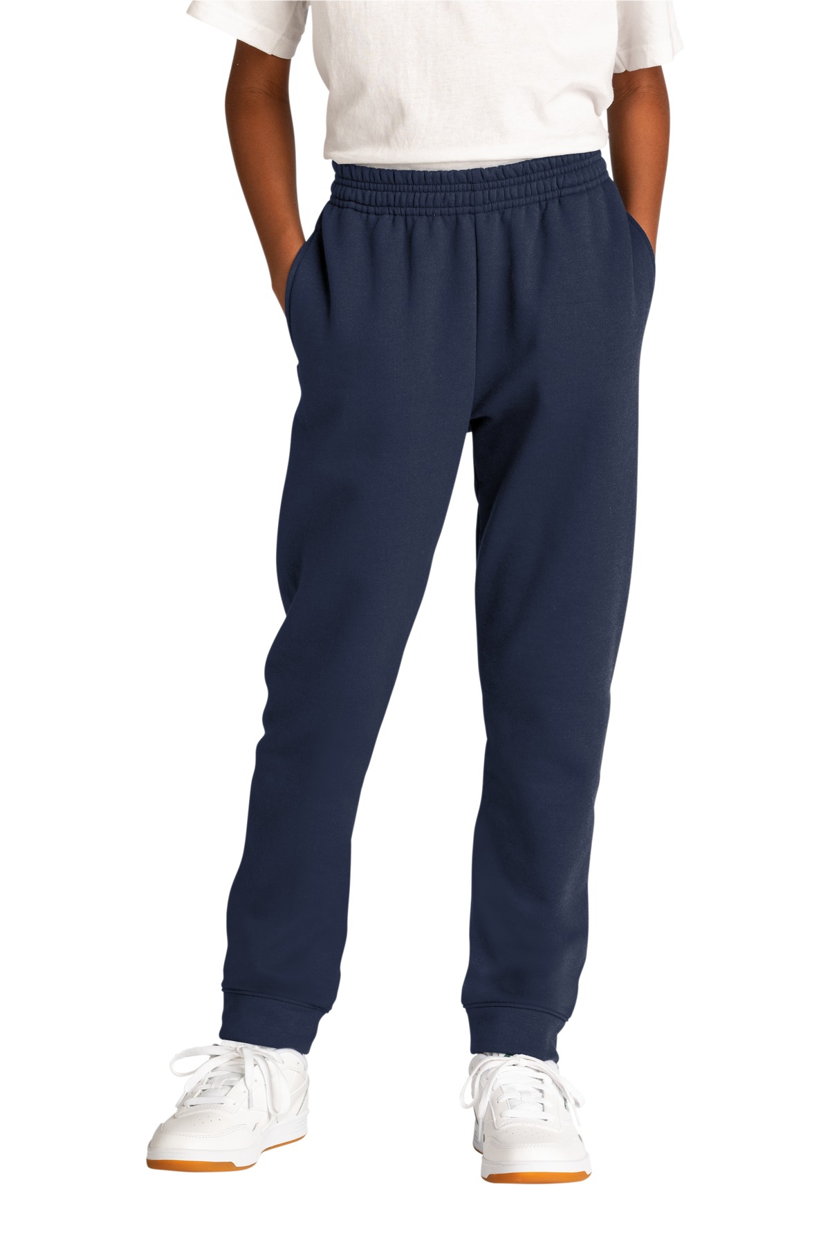 Port & Company PC78YJ Youth Core Fleece Jogger Pant in Navy Blue size XS | Cotton Polyester