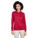 Harriton M348LW Women's Advantage Snag Protection Plus IL Long Sleeve Polo Shirt in Red size Medium | Polyester