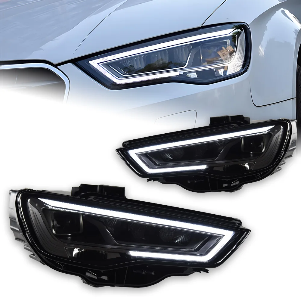 AKD-Lampe frontale de style de voiture pour Audi A3, lumières de sauna, lumière de sauna LED, lentille de budgétaire, lampe frontale DRL, accessoires automobiles, 2014-2016, A3, 8V