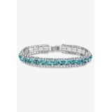 Women's Silver Tone Tennis Bracelet Simulated Birthstones and Crystal, 7" by PalmBeach Jewelry in December