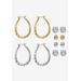 Women's Cubic Zirconia Stud and Hoop Earrings, 6-Pair Set by PalmBeach Jewelry in Gold