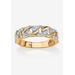 Women's Gold & Sterling Silver Link Ring with Diamonds by PalmBeach Jewelry in Gold (Size 8)