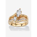 Women's Gold-Plated Bridal Ring Set by PalmBeach Jewelry in Gold (Size 8)