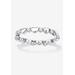 Women's Simulated Birthstone Heart Eternity Ring by PalmBeach Jewelry in April (Size 7)