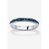 Women's Sterling Silver Simulated Birthstone Stackable Eternity Ring by PalmBeach Jewelry in September (Size 6)