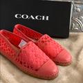 Coach Shoes | Coach Leather And Mesh Espadrilles | Color: Orange/Pink | Size: 10