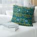 East Urban Home Jacksonville Football Baroque Square Pillow Cover Cotton Blend in Green/Yellow | 20 H x 20 W x 0.2 D in | Wayfair