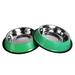 Adog Non Skid Colored Stainless Steel Bowls Metal/Stainless Steel (easy to clean) in Green | 1.5 H x 6.5 W x 6.5 D in | Wayfair JMP064