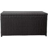 Sundale Outdoor 60 Gallons Gallon Wicker Deck Box in Black Wicker/Rattan in Black/Brown | 20.47 H x 40.16 W x 20.08 D in | Wayfair STORAGEBOX-01-R