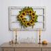 Primrue Sunflower 22" Plastic Wreath in Yellow | 22 H x 22 W x 5 D in | Wayfair 9DDDFE77EEBE4FD286103E969479697A