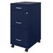 Inbox Zero Margey 3-Drawer Mobile Vertical Filing Cabinet Metal/Steel in Blue | 29.55 H x 14.25 W x 18 D in | Wayfair