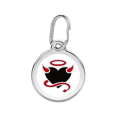 Red Dingo Devil Heart Stainless Steel Personalized Dog & Cat ID Tag, Small