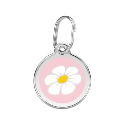 Red Dingo Daisy Stainless Steel Personalized Dog & Cat ID Tag, Pink, Medium