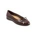 Women's Dellis Flat by Trotters in Dark Brown Croco (Size 8 1/2 M)