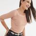 Urban Outfitters Tops | Lotus Lace Crew-Neck Thermal Top | Color: Cream/Pink | Size: Xs