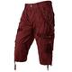 PARKLEES Men's Casual Outdoor Cotton 3/4 Capri Cargo Shorts PJMPT2840 Burgundy 34