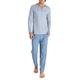 DAVID ARCHY 100% Cotton Men's Pyjamas Sets, Men's Loungewear Set with Drawstring and Fly, Henley Collar Men's Pjs