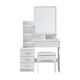 TUKAILAi White Dressing Table with Mirror and Stool, 4 Drawers and 7 Shelves Corner Makeup Desk Dressing set with Stool Bedroom Dresser