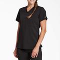 Dickies Women's Balance V-Neck Chest Pocket Scrub Top - Black Size XL (L10687)