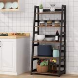 Latitude Run® Claverie 55.7" H x 23.62" W x 15.74" D Multifunctional Shelving Unit Wood/Wire/Metal in Black/Brown | Wayfair