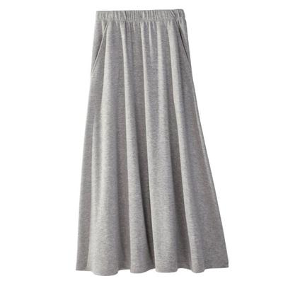 Haband Women's Everyday Knit Midi Skirt, Grey Heather, Size 2XL Womens Average, A