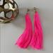 Free People Jewelry | 6.5 Inch Hot Pink Tassel Earrings | Color: Gold/Pink | Size: Os