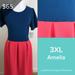 Lularoe Dresses | Lularoe Amelia 3xl-Pocket Dress! Nwt Color Block | Color: Blue/Pink | Size: Xxxl