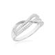 Tuscany Silver Women's Sterling Silver Rhodium Plated Cubic Zirconia Double Crossover Ring - Size P