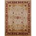 Brown/Red 108 x 72 x 0.35 in Indoor Area Rug - Charlton Home® Spurgh Oriental Ivory/Light Brown/Red Area Rug Polyester/Wool | Wayfair