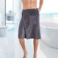 Serviette de bain en microcarence avec poche pour homme serviette de plage douce magique