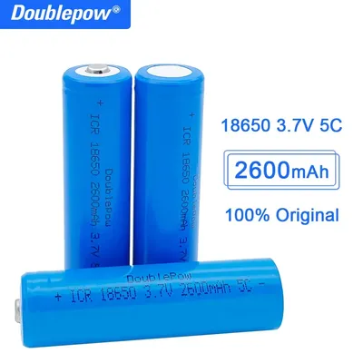 Doublepow-Batterie au lithium aste pour lampe de poche 18650 V 3.7 mAh 2600 18650