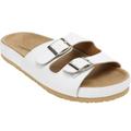 Wide Width Women's The Maxi Slip On Footbed Sandal by Comfortview in White (Size 10 1/2 W)