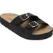 Wide Width Women's The Maxi Slip On Footbed Sandal by Comfortview in Black (Size 8 1/2 W)