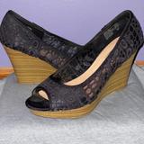 American Eagle Outfitters Shoes | Black Wedges | Color: Black/Brown | Size: 9.5