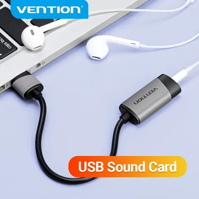 Vention USB carte son externe USB vers prise AUX 3.5mm adaptateur pour écouteurs Audio micro carte